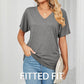 ⏳LAST DAY SALE 50% OFF💕Women's V-Neck Loose Soft Solid Color Short Sleeve Top