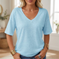 🌸LAST DAY SPECIAL PRICE £9.99!🌸Women's Casual V-Neck Short Sleeve T-Shirt