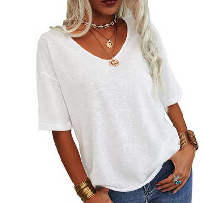 🌸LAST DAY SPECIAL PRICE £9.99!🌸Women's Casual V-Neck Short Sleeve T-Shirt
