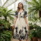 🔥2026 HOT STYLE💥 70% OFF NOW! 🎁 Soft Botanical Print V-Neck Midi Dress – Elegant, Lightweight & Versatile for Any Occasion 🌸