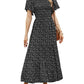 🌷Early Summer Sale-70% Off🌸2026 Summer Casual Floral Print Short Flutter Sleeve Crew Neck Smocked High Waist Flowy Maxi Dress