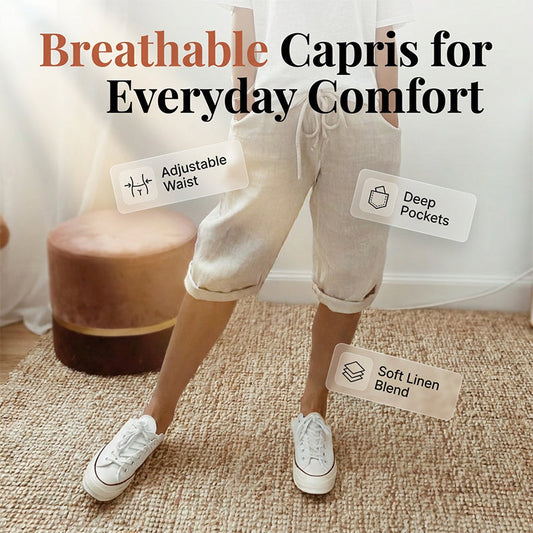 ⏳Time-Limited 60% OFF! 👖⏰Women’s Casual Cotton Linen Capris– Breathable, Comfortable & Effortlessly Chic 🌿✨