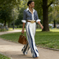 🥳SUMMER HOT SALE 70% OFF🥳💞 Women's Striped Shirt & Wide-Leg Pants 2-Piece Set