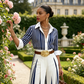 🥳SUMMER HOT SALE 70% OFF🥳💞 Women's Striped Shirt & Wide-Leg Pants 2-Piece Set
