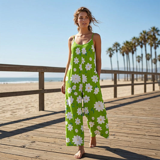 Hot Sale 70% OFF✨Floral Print Wide Leg Jumpsuit🎀Vacation Style Dress