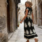 🎁New arrival 50% OFF💥Women's V-Neck Baroque Print Flowy Maxi Dress