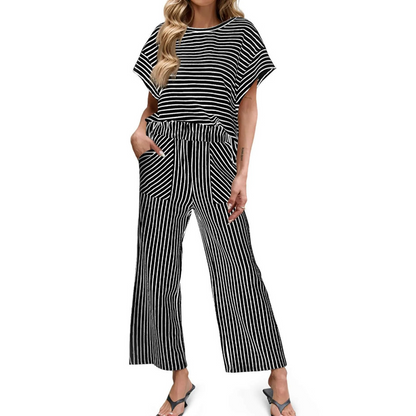 New Arrival 70% OFF🎀Striped Loungewear 2-Piece✨Women's Relaxed Lounge Set