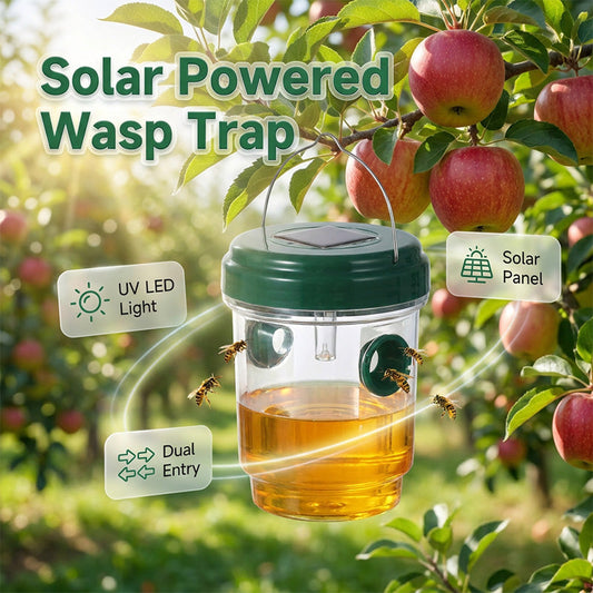 Hot Sale 60% OFF✨Solar Powered Hanging Wasp Trap✨Outdoor Wasp Catcher, Eco-Friendly No Electricity