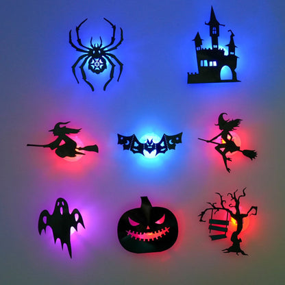 🥳2026 HOT SALE🥳💞50K+ SOLD!🎃👻 50% OFF! Halloween Glow in Dark Wall Stickers – LED glow, peel & stick, 3D silhouette design. Soft ambient light – perfect for doors, windows & party walls! 🌙✨
