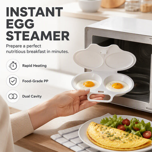 🔥🥳2026 HOT SALE🥳💞50K+ SOLD! 🥗🎁 50% OFF! Microwave Egg Poacher🥚 – From £4.99! Dual‑cavity, non‑stick & easy clean. Healthier than frying – stock up & save! 🏠✅