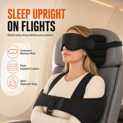 🔥Black Friday -50% Off 🚀Integrated Memory Foam Travel Pillow and 3D Blackout Sleep Eye Mask Set for Travel Neck Support