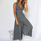 V Neck Cutout High-Waist Jumpsuits - dressowy