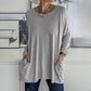 HOT SALE-48% OFF🔥-Round Neck Long Sleeve Pocket Solid T-Shirt
