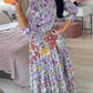🎁Hot Sale 50% OFF💃Casual floral print V-neck waist wrap long dress