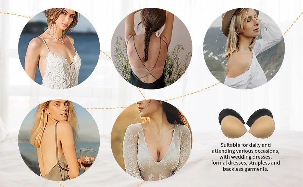 Adhesive invisible gathering bras - dressowy