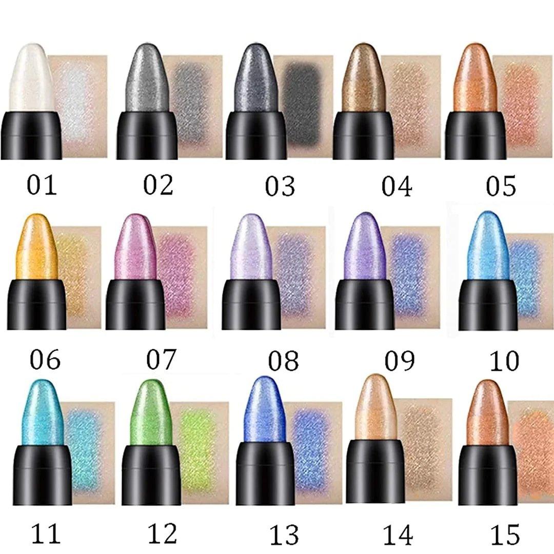 🔥BUY 2 GET 2 FREE🔥15 Color Highlighter Eyeshadow Pencil Waterproof Glitter Eye Shadow Eyeliner Pen - dressowy