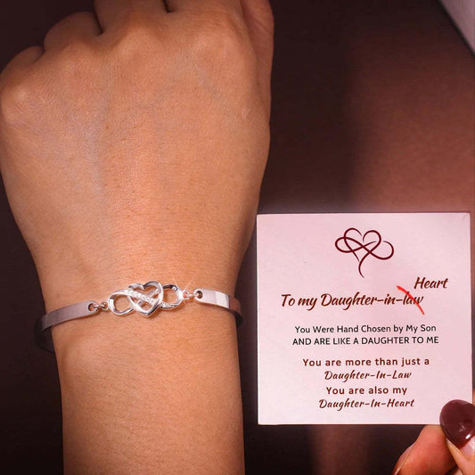 FOR DAUGHTER-IN-LAW - YOU ARE ALSO MY DAUGHTER-IN-HEART INFINITY HEART BRACELET - dressowy
