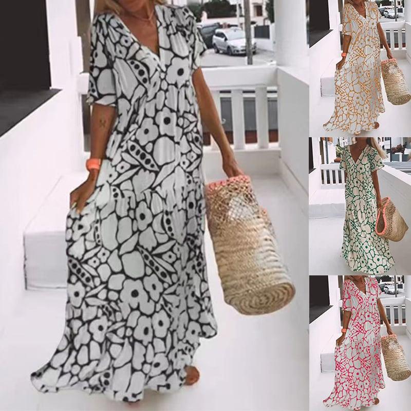 💖Hot Sale 48% OFF-🎁2024 Summer New Short-sleeved Printed Dress – dressowy