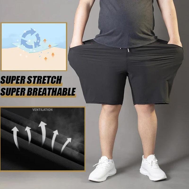 Men's Plus Size Ice Silk Stretch Shorts - dressowy