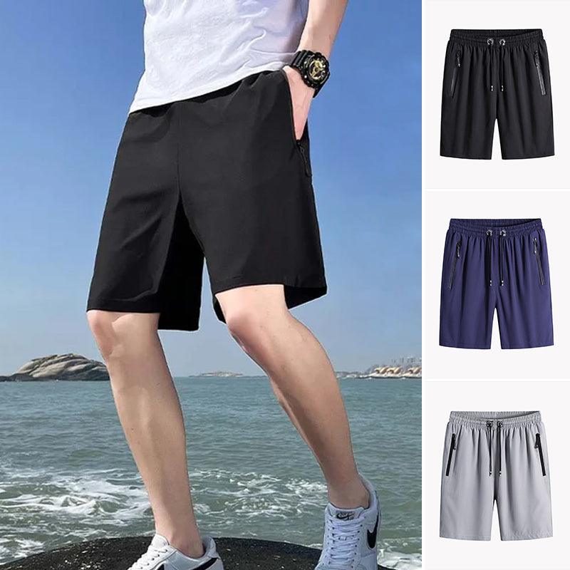 Men's Plus Size Ice Silk Stretch Shorts - dressowy