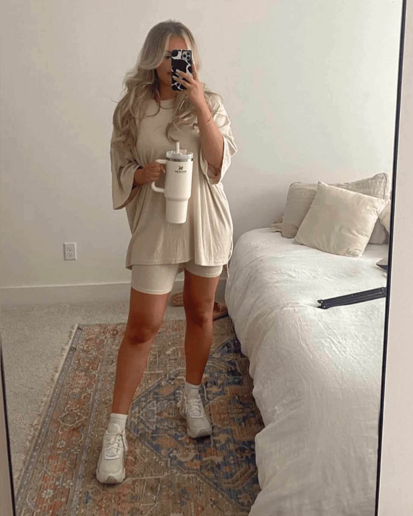 Oversized Tee And Biker Short Set(Free Shipping&Limited time sale) - dressowy