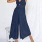 V Neck Cutout High-Waist Jumpsuits - dressowy