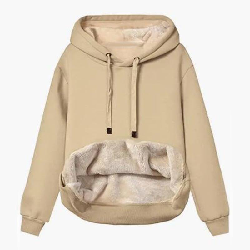 Warm lambskin hooded sports hoodie jacket - dressowy