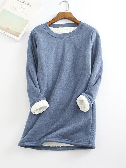 Women‘s NEW Casual Cotton Round Neck Solid Sweatshirt (S-5XL) - dressowy