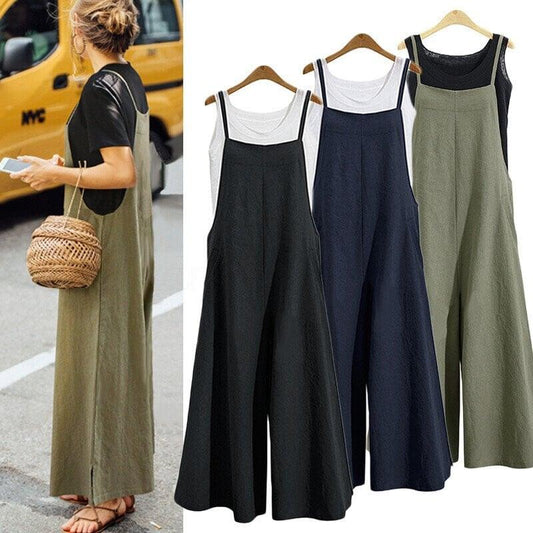 Women's Sleeveless Oversized Casual Jumpsuit - dressowy